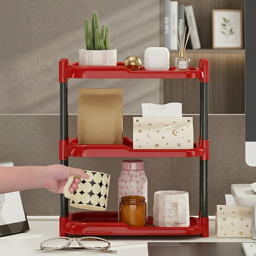 Multi Layer Desktop Storage Rack Large Capacity For Home Office Kitchen